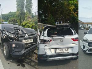 4 Mobil Tabrakan Beruntun di Gerbang Tol Pasteur Bandung