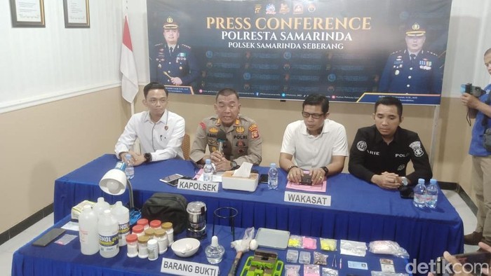 Konpers di Polsek Samarinda Seberang terkait Lab Narkotika di Samarinda.