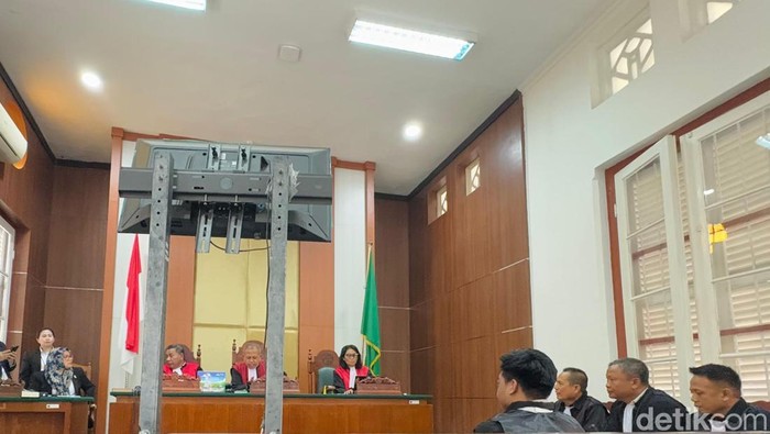 Sidang pembakaran gedung DPRD Sulsel di PN Makassar. Elmayanti/detiksulsel