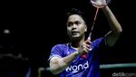 Potret Anthony Ginting Lolos ke 32 Besar Indonesia Masters 2026
