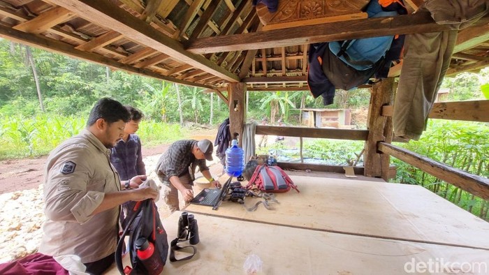BKSDA Jogja memasang camera trap di lokasi kemunculan jejak diduga macan di Semanu, Gunungkidul, Selasa (20/1/2026).