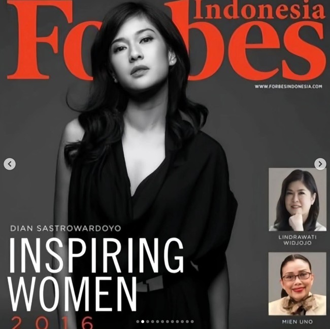 Di tahun 2016 Dian sempat menjadi sampul majalah Forbes Indonesia sebagai Inspiring Woman. Diketahui di tahun tersebut usia Dian menginjak 34 tahun. Foto: Instagram/@therealdisastr