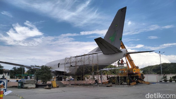 Pesawat Boeing 737 di Asrama Haji Aceh. (Foto: Agus Setyadi/detikSumut).