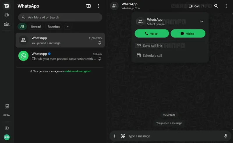 WhatsApp Web segera mendukung panggilan grup suara dan video langsung dari browser
