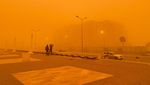 Badai Debu Ubah Langit Benghazi Libya Jadi Oranye