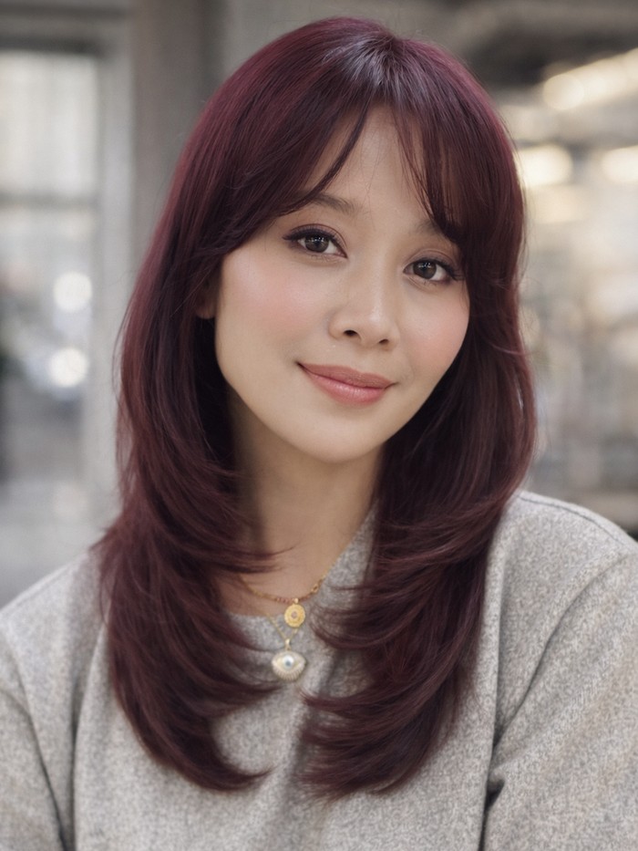 Mencoba Tren Hair Color 2026, Cherry Red