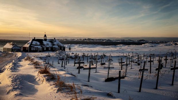 Noorliit cemetery in Nuuk, Greenland, Tuesday, January 20, 2026. Ritzau Scanpix/Mads Claus Rasmussen via REUTERS    ATTENTION EDITORS - THIS IMAGE WAS PROVIDED BY A THIRD PARTY. DENMARK OUT. NO COMMERCIAL OR EDITORIAL SALES IN DENMARK.