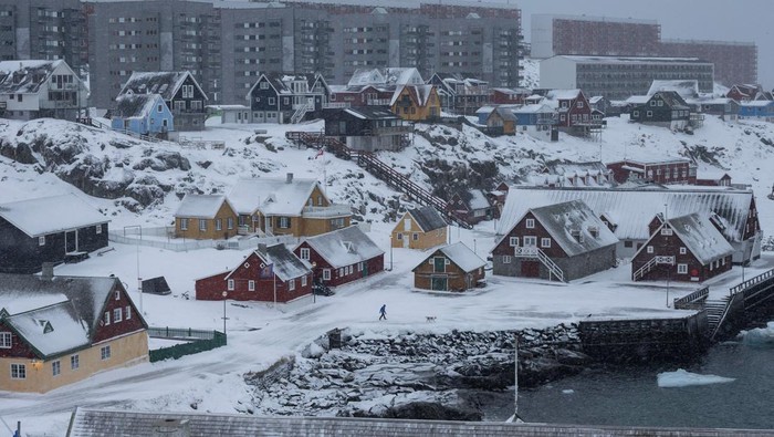 A drone view shows a general view of Nuuk, Greenland, January 15, 2026. REUTERS/Marko Djurica     TPX IMAGES OF THE DAY