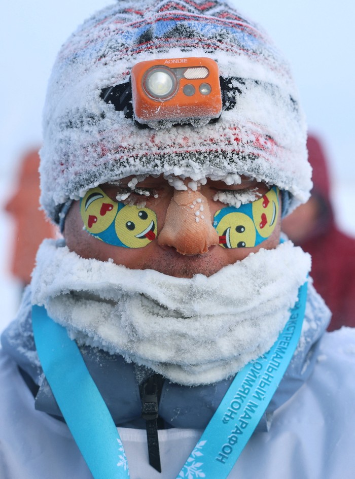 Ragam Potret Kondisi Wajah Atlet di Winter Marathon Yakutia
