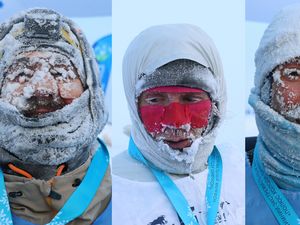 Ragam Potret Kondisi Wajah Atlet di Winter Marathon Yakutia