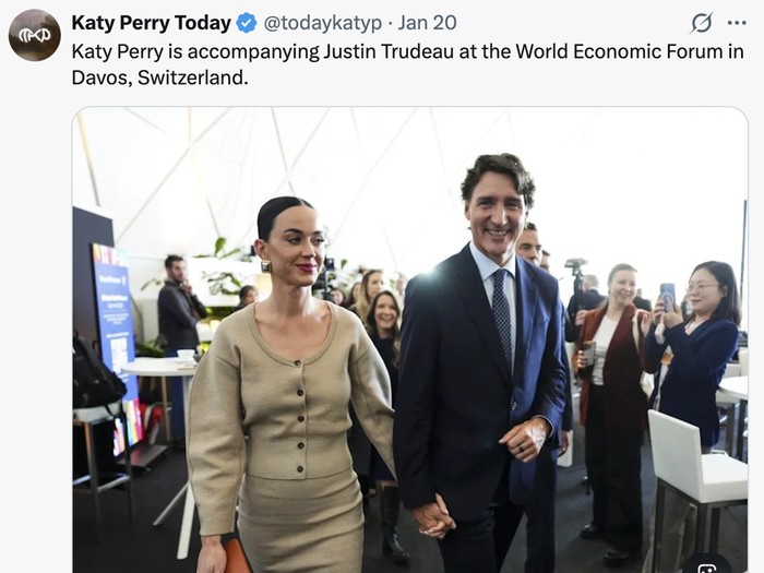 Katy Perry & Justin Trudeau di Forum Ekonomi
