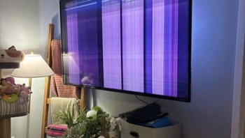 Anak balita merusak TV berukuran 65 inch. Foto: Boredpanda