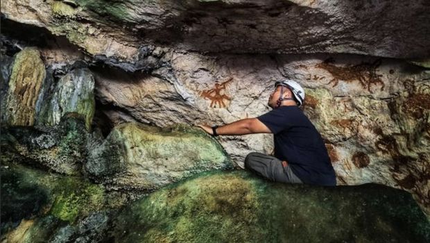 Lukisan gua tertua di dunia ada di Muna Sultra Indonesia