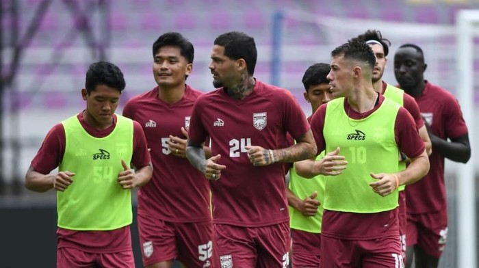 Para pemain Borneo FC saat menjalani sesi latihan. (Dok.Borneo FC)