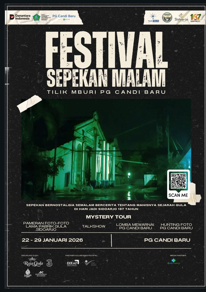 Sambut HUT Sidoarjo, Warga Bisa Susuri PG Candi Baru Saat Malam Hari