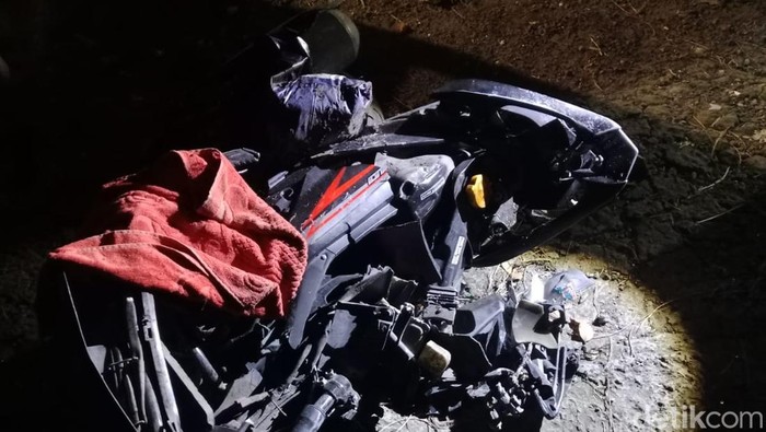 Motor korban kecelakaan di Jalan Parangtritis, Bantul remuk, Jumat (23/1/2026).