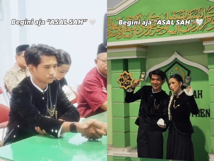 Pasangan di Kediri, Jawa Timur, ini nikah di KUA bernuansa hitam jadi sorotan warganet. Unggahan suasana pernikahan itu langsung viral di Instagram.