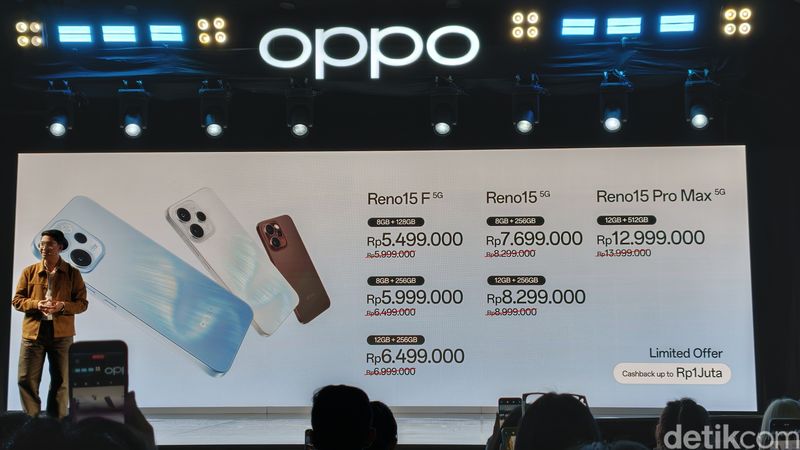 Oppo Reno15, Pro Max & F Resmi Rilis, Ini Spesifikasi dan Harga di RI