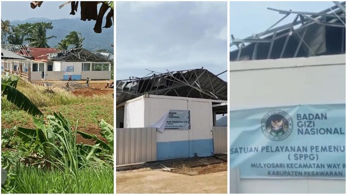 Atap Dapur SPPG di Pesawaran Rusak Usai Dihantam Angin Kencang