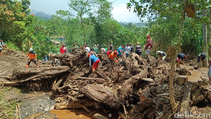 Banjir Bandang di Purbalingga Bawa Kayu Gelondongan