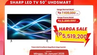 Beli TV LED di Transmart Full Day Sale Diskon Sampai Rp 2 Jutaan
