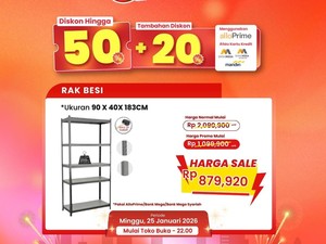 Buruan ke Transmart Full Day Sale, Rak Besi Diskon Rp 1,2 Jutaan