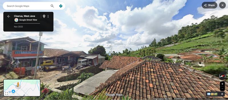 Penampakan Kampung Pasirkuning, Cisarua, Kabupaten Bandung Barat sebelum diterjang longsor