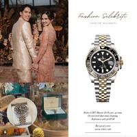Terakhir yang tak kalah fantastis ialah jam tangan Rolex. Pemberian Syifa untuk El merupakan seri GMT-Master II Oyster, 40 mm, Oystersteel dan emas kuning. Referensi 126713GRNR dengan harga sekitar Rp 341,9 juta. Foto: Instagram/@fashion_selebriti
