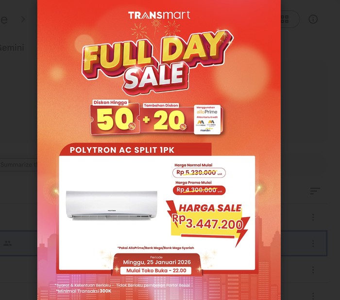 Transmart Full Day Sale