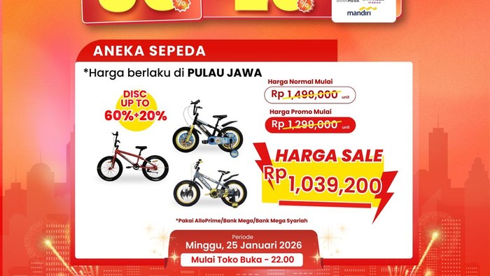 Diskon Gede-gedean! Aneka Sepeda di Transmart Full Day Sale Jadi Segini