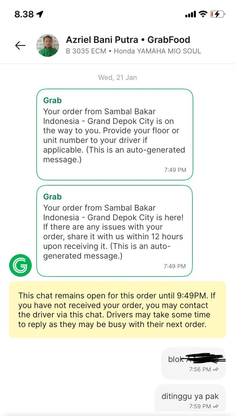 Grab Tindak Ojol Nakal di Depok yang Curi Pesanan Makanan Pelanggan