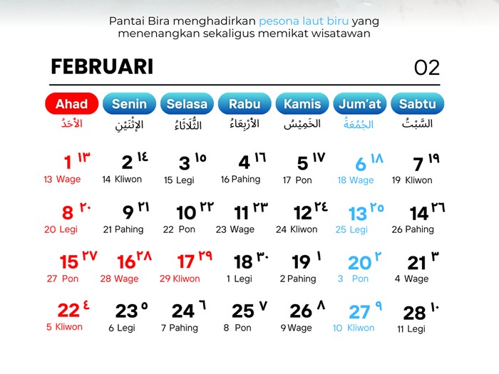 Jadwal Libur Februari 2026 Lengkap: Tanggal Merah dan Cuti Bersama