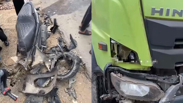Kecelakaan antara truk dan motor di Muaro Jambi, Jambi
