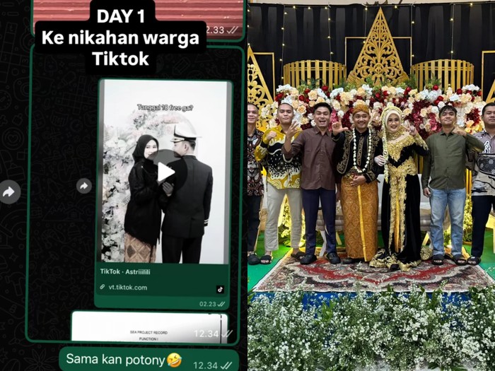 Viral aksi pria nyeleneh datang ke nikahan orang asing bermodal undangan di TikTok.