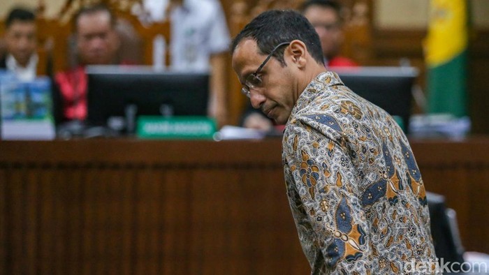 Terdakwa kasus dugaan korupsi pengadaan laptop Chromebook dan Chrome Device Management di lingkungan Kemendikbudristek tahun 2019–2022, Nadiem Anwar Makarim menjalani sidang lanjutan di Pengadilan Tipikor Jakarta, Senin (26/1/2026). Ganis Samoedra 
