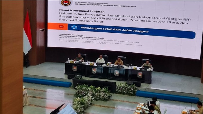 Menko PMK di Rakor Pascabencana Sumatera: Pembangunan Harus Lebih Tangguh