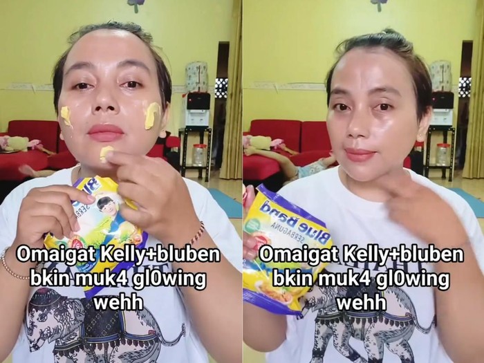 Butter cream Icing being made by mixing butter and icing sugar, part of making a cake series