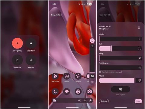 Tampilan antarmuka Android 17 dengan elemen transparan ala Liquid Glass