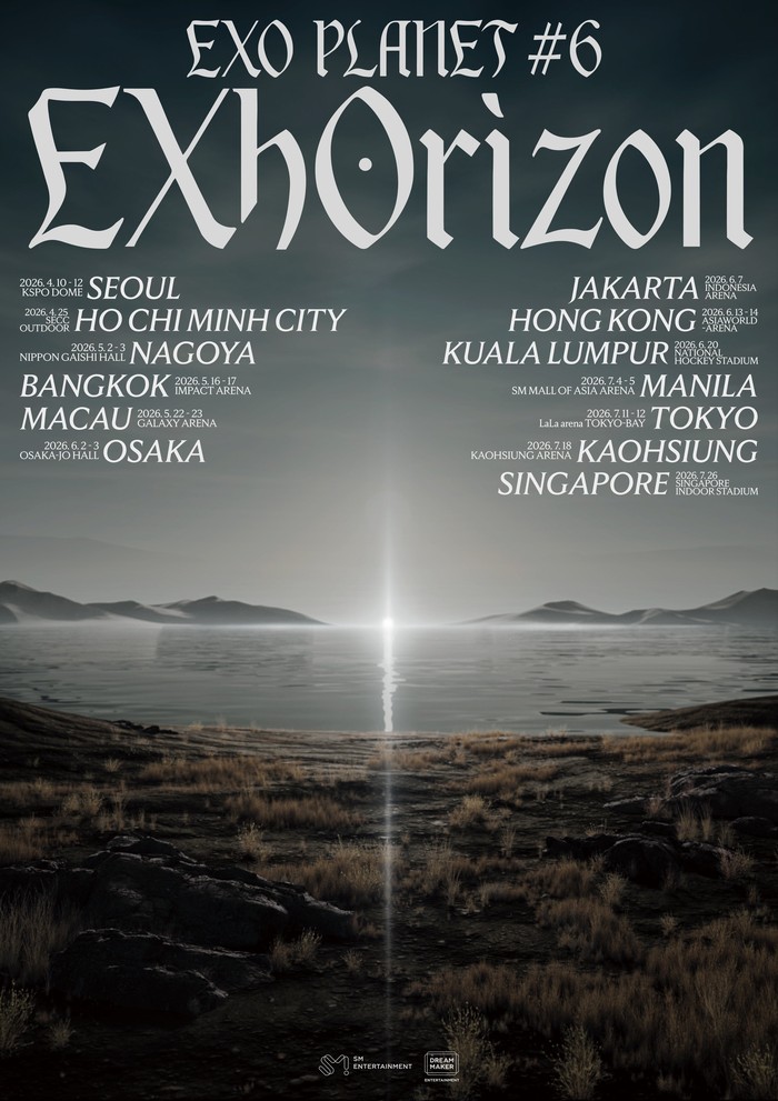 Poster konser EXO di Jakarta 2026.