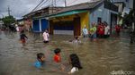 Banjir Parah, Jalan Raya Pisangan Akses Tol Gabus Lumpuh