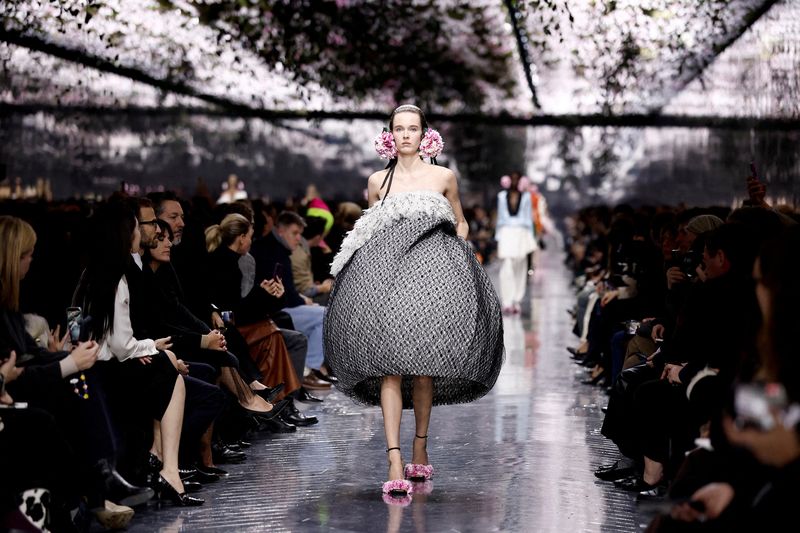 A model presents a creation by designer Jonathan Anderson as part of his Haute Couture Spring/Summer 2026 collection show for fashion house Dior in Paris, France, January 26, 2026. REUTERS/Benoit Tessier
