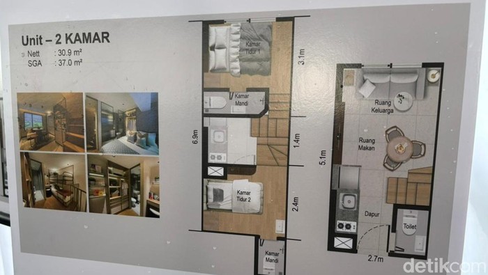 Desain unit rusun subsidi di Meikarta, Kamis (29/1/2026)