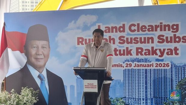 Menteri Perumahan dan Kawasan Pemukiman (PKP) Maruarar Sirait di kawasan Meikarta, Cikarang Kabupaten Bekasi, Jawa Barat, Kamis (29/1/2026). (CNBC Indonesia/Chandra Dwi Pranata)