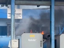 Mesin Pompa Air di Polder Kalimati Bekasi Kebakaran