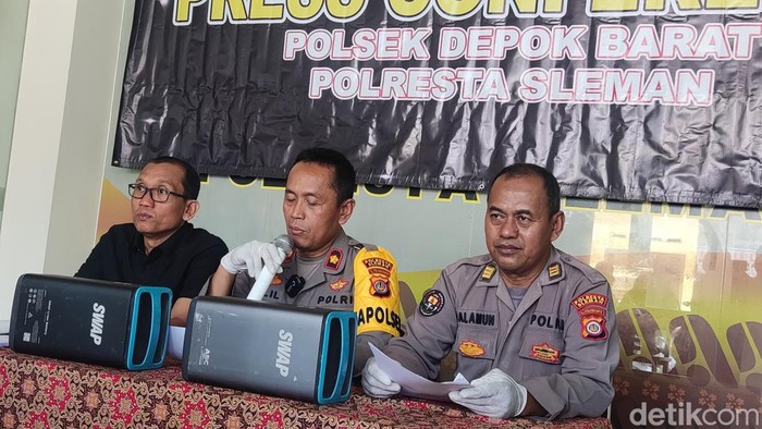 Polisi membongkar aksi pencurian baterai motor listrik di Depok, Sleman.