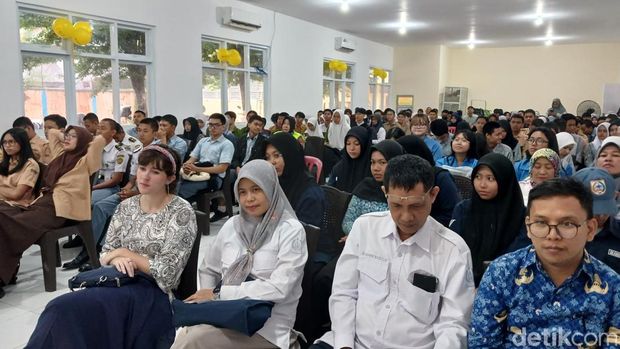 Ratusan Siswa dan Guru Pendamping dari Berbagai SMK di Kota Makassar yang Turut Berpartisipasi di Maxim Quis. Nurul Hidayah/detiksulsel