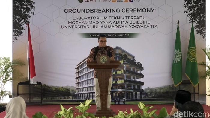 Groundbreaking Ceremony Laboratorium Teknik Terpadu Mochammad Yana Aditya Building di Kampus UMY, Jumat (30/1).