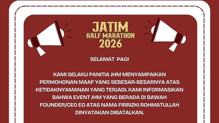 Jatim Half Marathon Batal Digelar, Peserta Merasa Ditipu