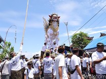 Palebon Jro Mangku Gede Payogan Agung Ketewel Gunakan Petulangan Singa Putih