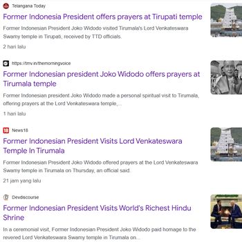 Berita Pria Disebut Jokowi Sembahyang di Kuil India Berita pria disebut Jokowi sembahyang di Kuil India yang ditulis The Morning Voice dengan mengutip pejabat pengelola kuil